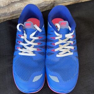 Nike Free 5.0 Running Shoes Blue/Pink 644446-400 Youth Size 6Y